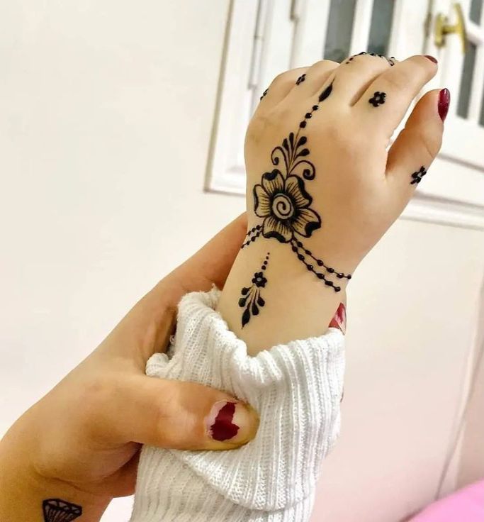 Easy Modern Back Hand Mehndi Design For Kids