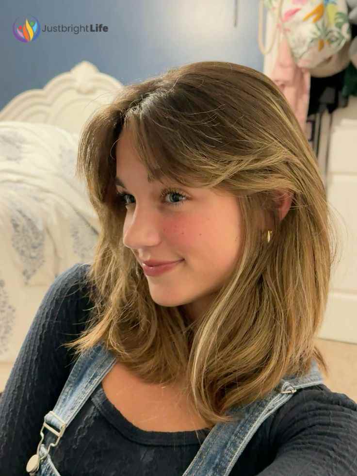 Medium Blond Hair With Bangs