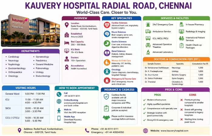 kauvery hospital – radial road overview