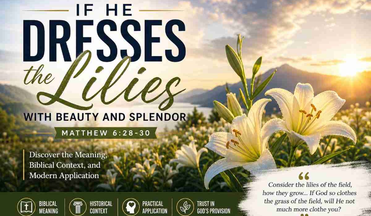 if he dresses the lilies with beauty and splendor