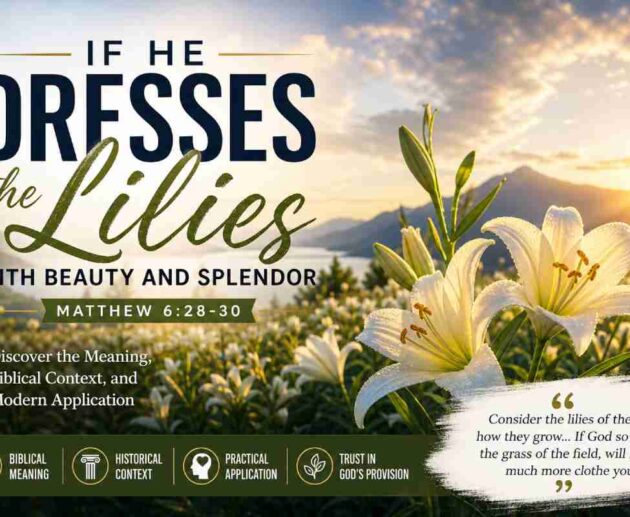 if he dresses the lilies with beauty and splendor