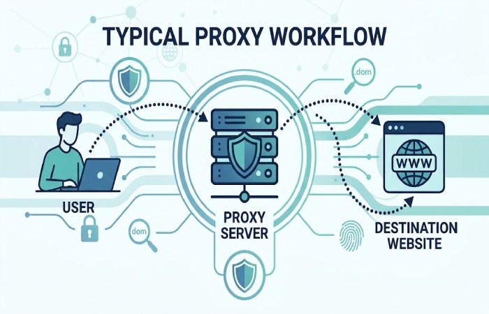 how a web proxy workflow usually works