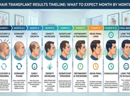 hair transplant results timeline