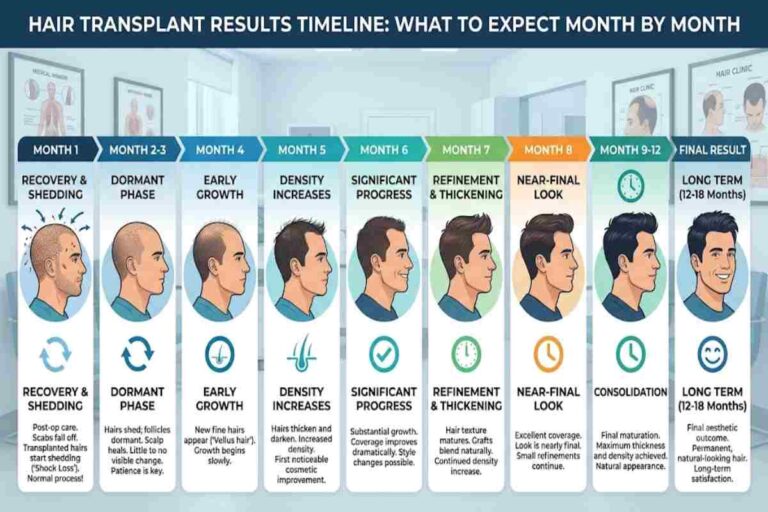 hair transplant results timeline